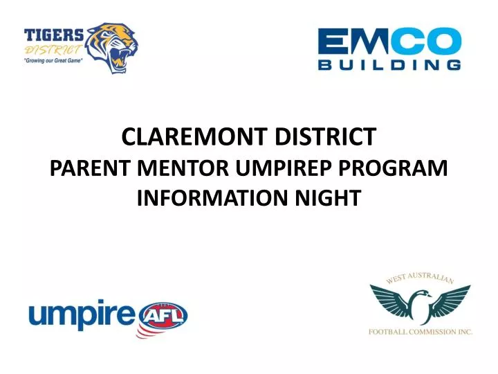 claremont district parent mentor umpirep program information night