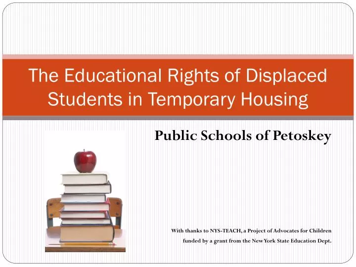 the educational rights of d isplaced students in temporary housing
