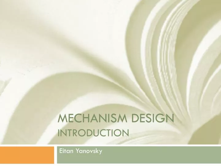 mechanism design introduction