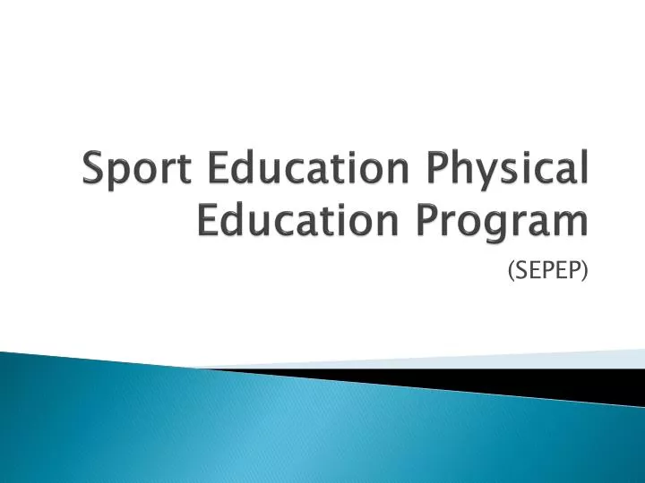 sport education physical education program