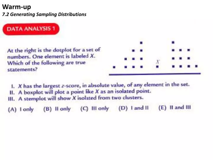 warm up 7 2 generating sampling distributions