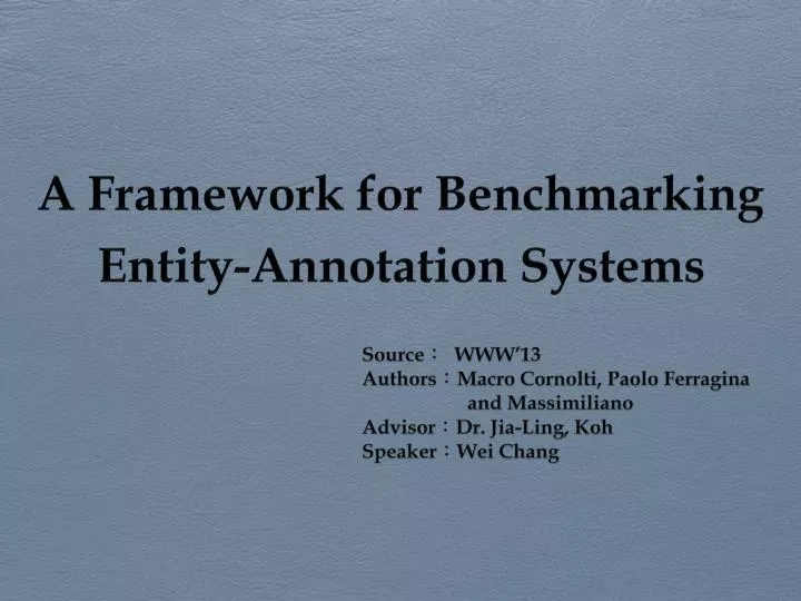 a framework for benchmarking entity annotation systems