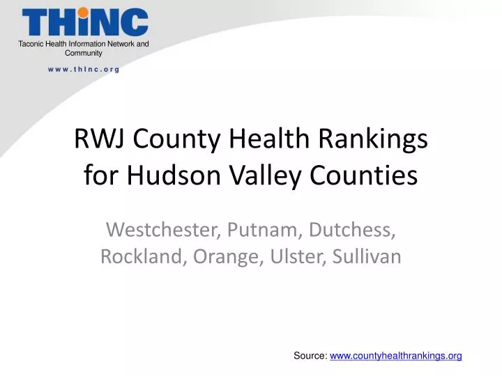 rwj county health rankings for hudson valley counties