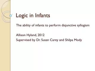 Logic in Infants