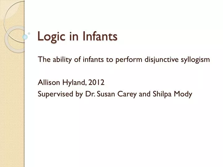 logic in infants