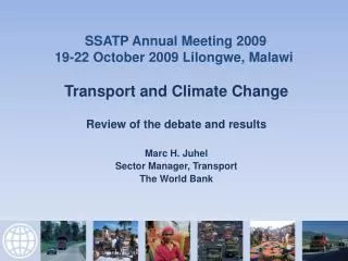Transport and Climate Change Review of the debate and results Marc H. Juhel
