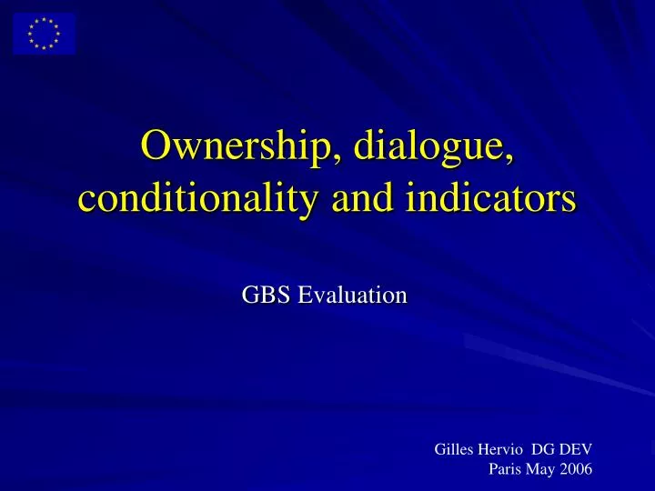 ownership dialogue conditionality and indicators