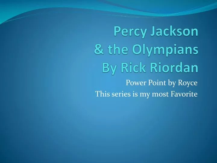 percy jackson the olympians by rick riordan