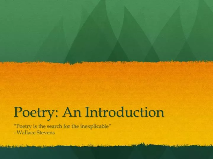 poetry an introduction