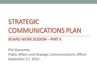 strategic communications plan