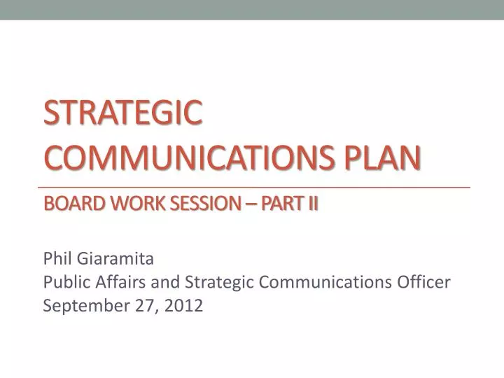 strategic communications plan