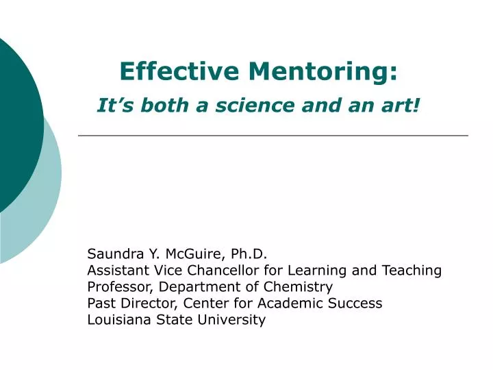 effective mentoring it s both a science and an art