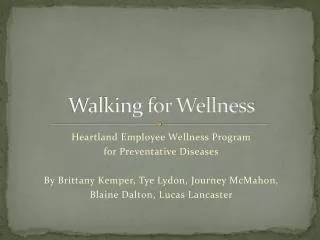 Walking for Wellness