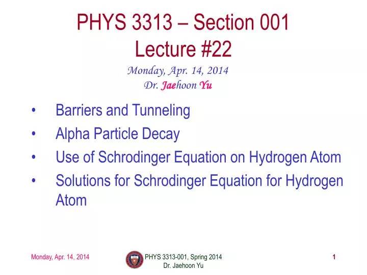 phys 3313 section 001 lecture 22