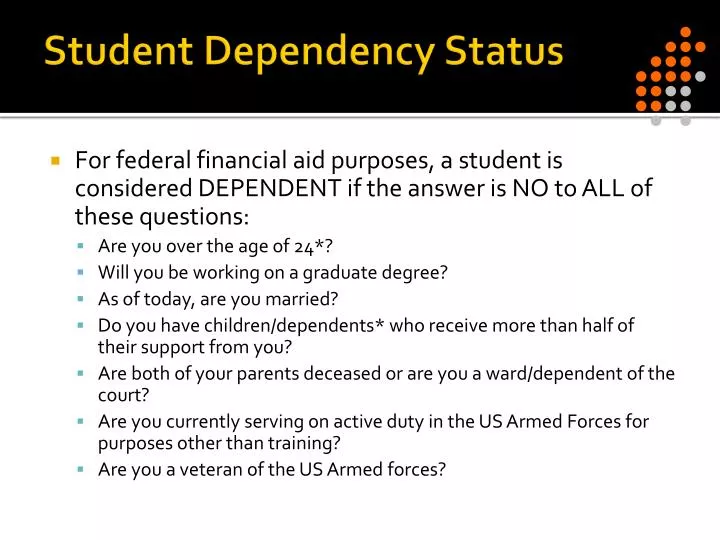 student dependency status