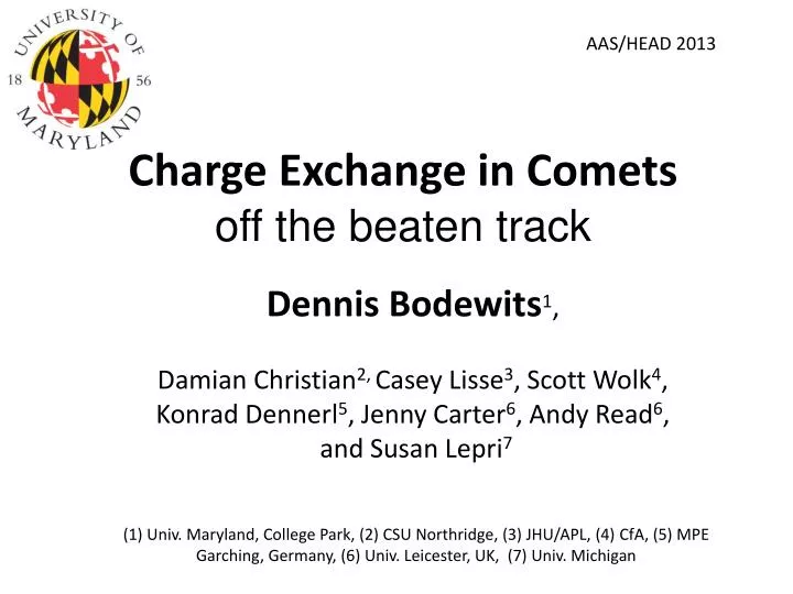 charge exchange in comets off the beaten track