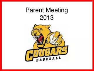 Parent Meeting 2013