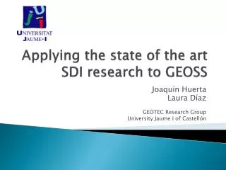Applying the state of the art SDI research to GEOSS