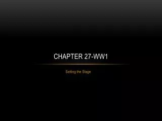 Chapter 27-WW1