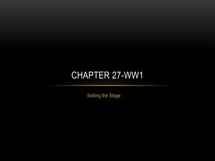 chapter 27 ww1