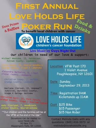 First Annual Love Holds Life Poker Run