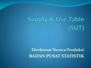 supply use table sut