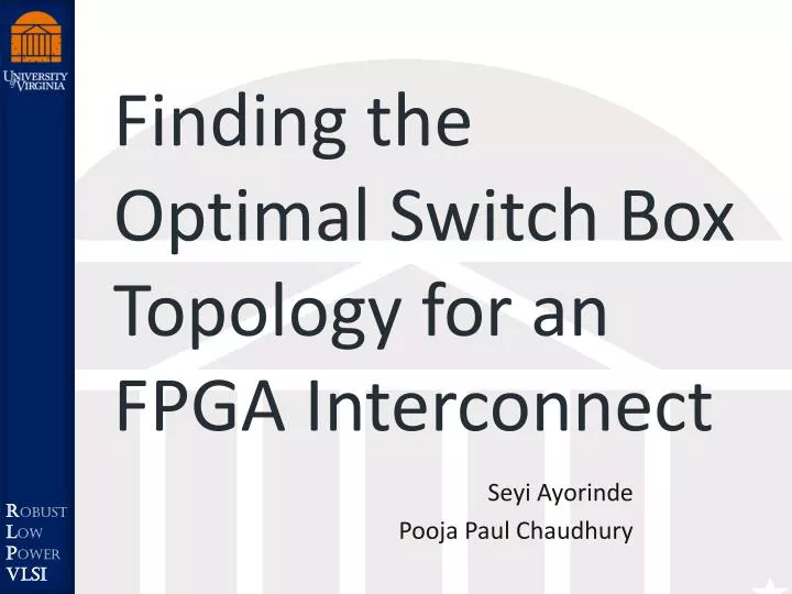 finding the optimal switch box topology for an fpga interconnect