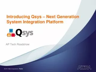 introducing qsys next generation system integration platform