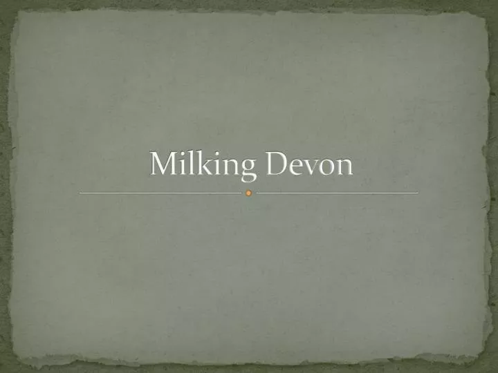 milking devon