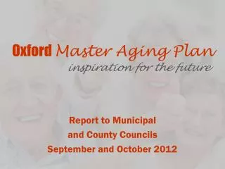 Oxford Master Aging Plan
