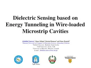 Dielectric Sensing based on Energy Tunneling in Wire-loaded Microstrip Cavities