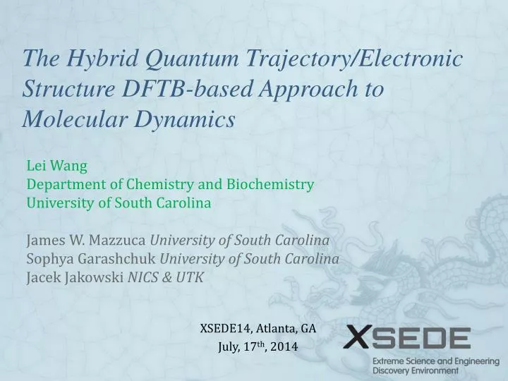 the hybrid quantum trajectory electronic structure dftb based approach to molecular dynamics