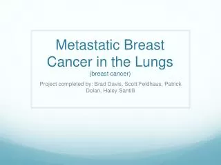 Metastatic Breast Cancer in the Lungs (breast cancer)