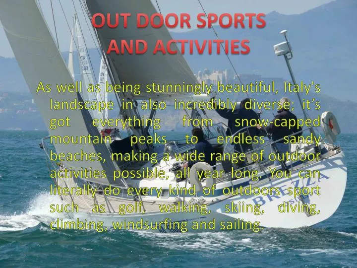 out door sports and activities