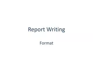 Report Writing