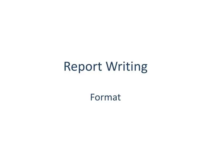 report writing