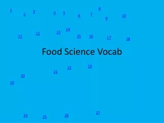 Food Science Vocab