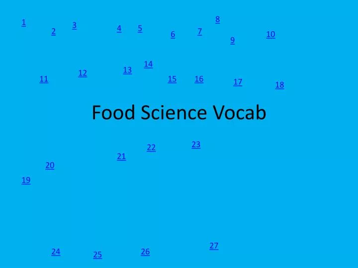 food science vocab