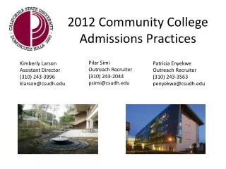 2012 Community College Admissions Practices