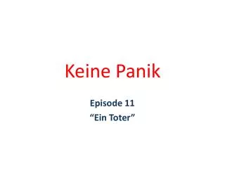 keine panik