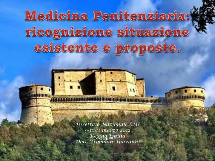 medicina penitenziaria ricognizione situazione esistente e proposte