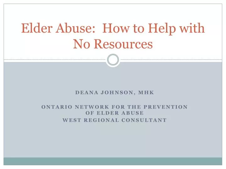 elder abuse how to help with no resources