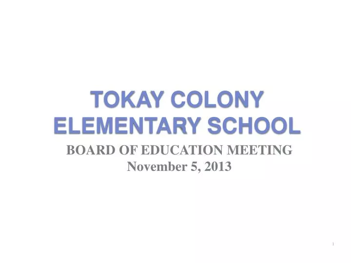 tokay colony elementary school
