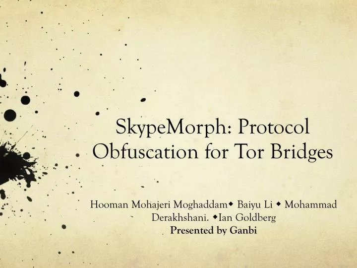 skypemorph protocol obfuscation for tor bridges