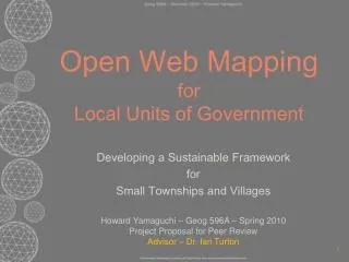 Open Web Mapping for Local Units of Government