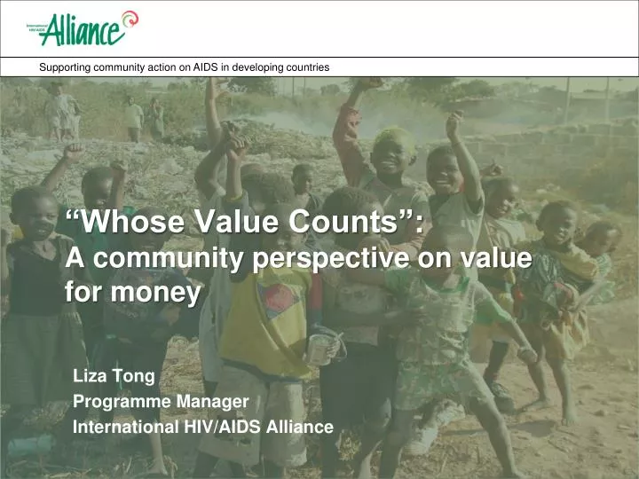 whose value counts a community perspective on value for money