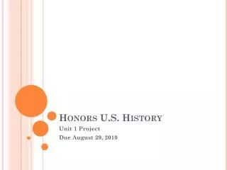 Honors U.S. History