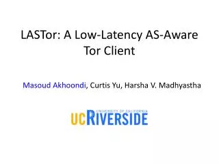 LASTor : A Low-Latency AS-Aware Tor Client