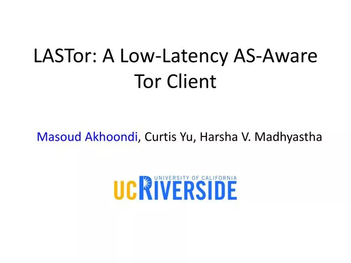 lastor a low latency as aware tor client