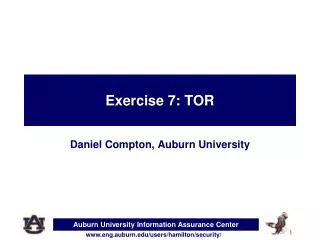 Exercise 7: TOR